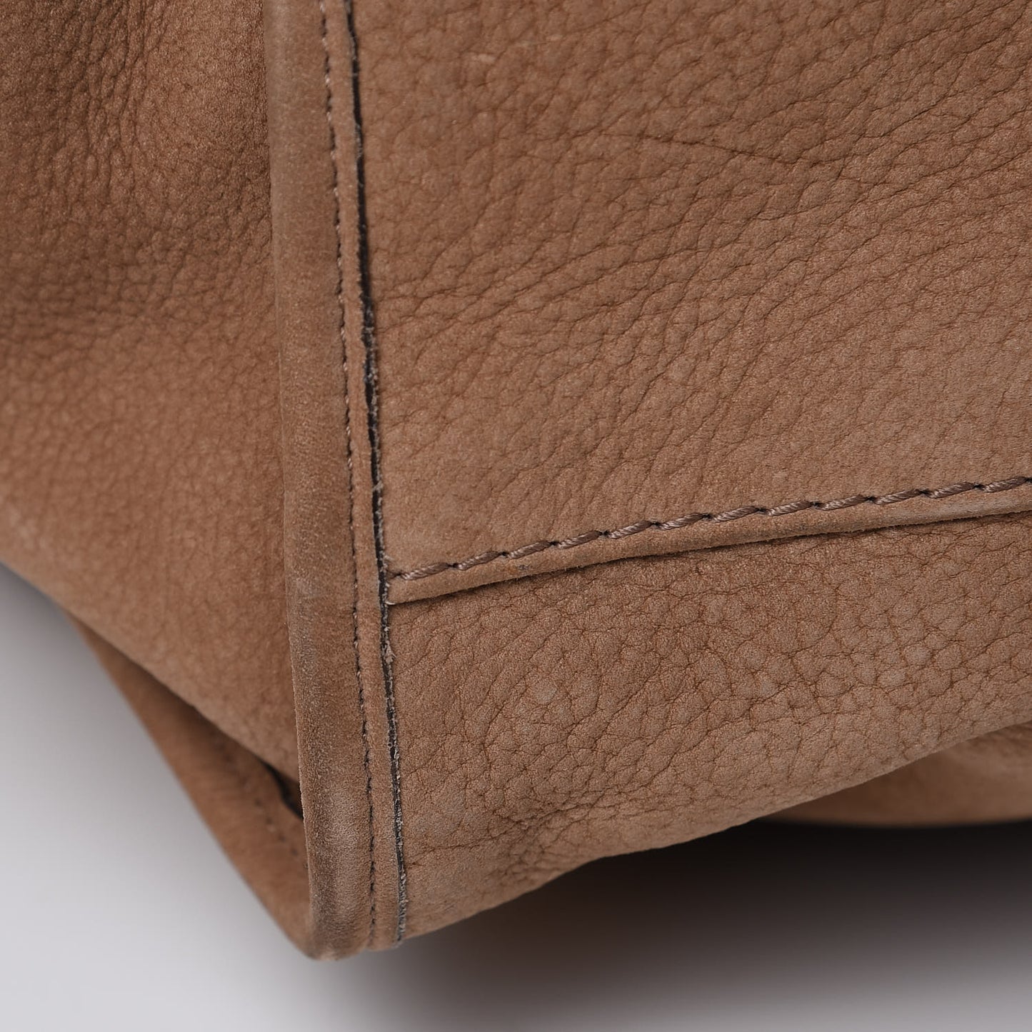 Nubuck Large Soft Stirrup Shoulder Bag Light Brown