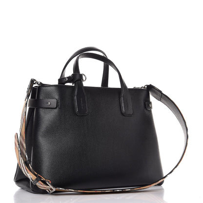 Burberry Derby Calfskin House Check Medium Banner Tote Black 3 of 8