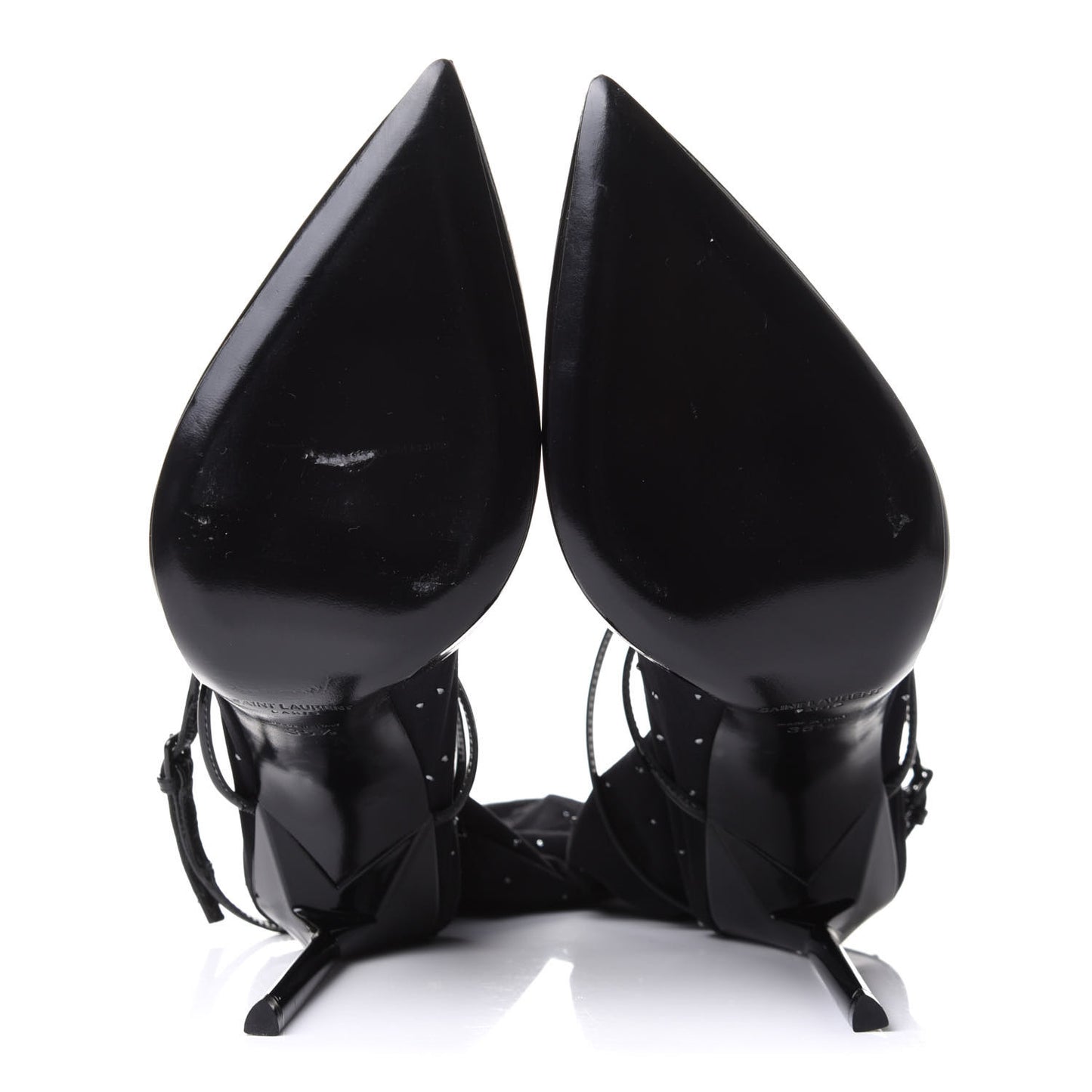 Patent Calfskin Edie Studded Sock Pumps 35.5 Black