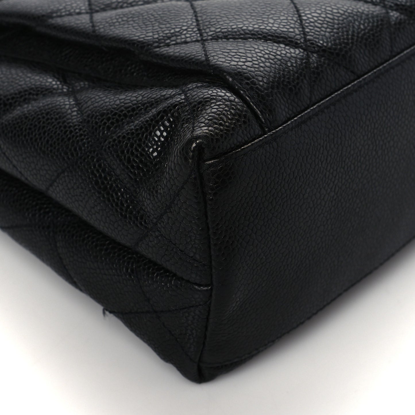 Caviar Quilted Flap Shoulder Bag Black