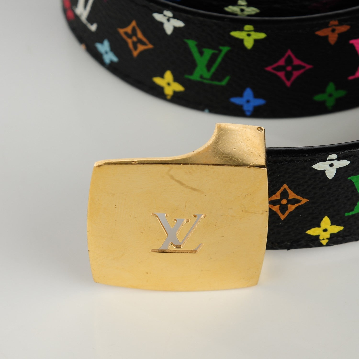 Louis Vuitton Monogram Multicolor LV Cut Reversible Belt 80 32 Black 4 of 8