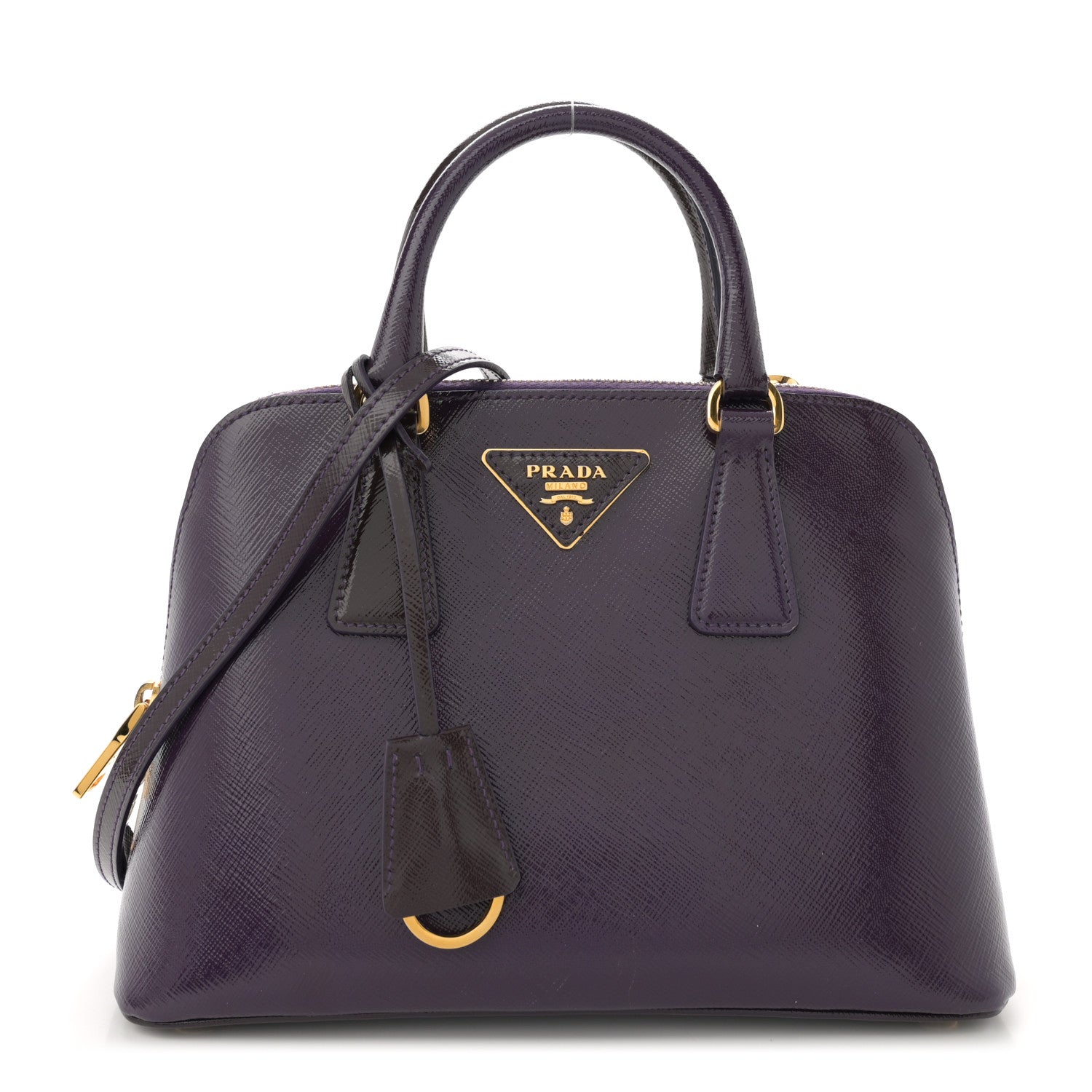 Prada Saffiano Vernice Small Promenade Tote Viola 1 of 11
