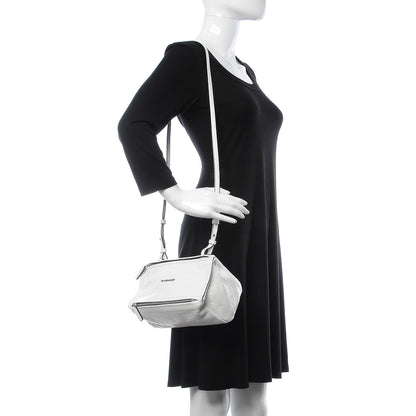 Givenchy Crinkled Patent Deerskin Mini Pandora White 2 of 8