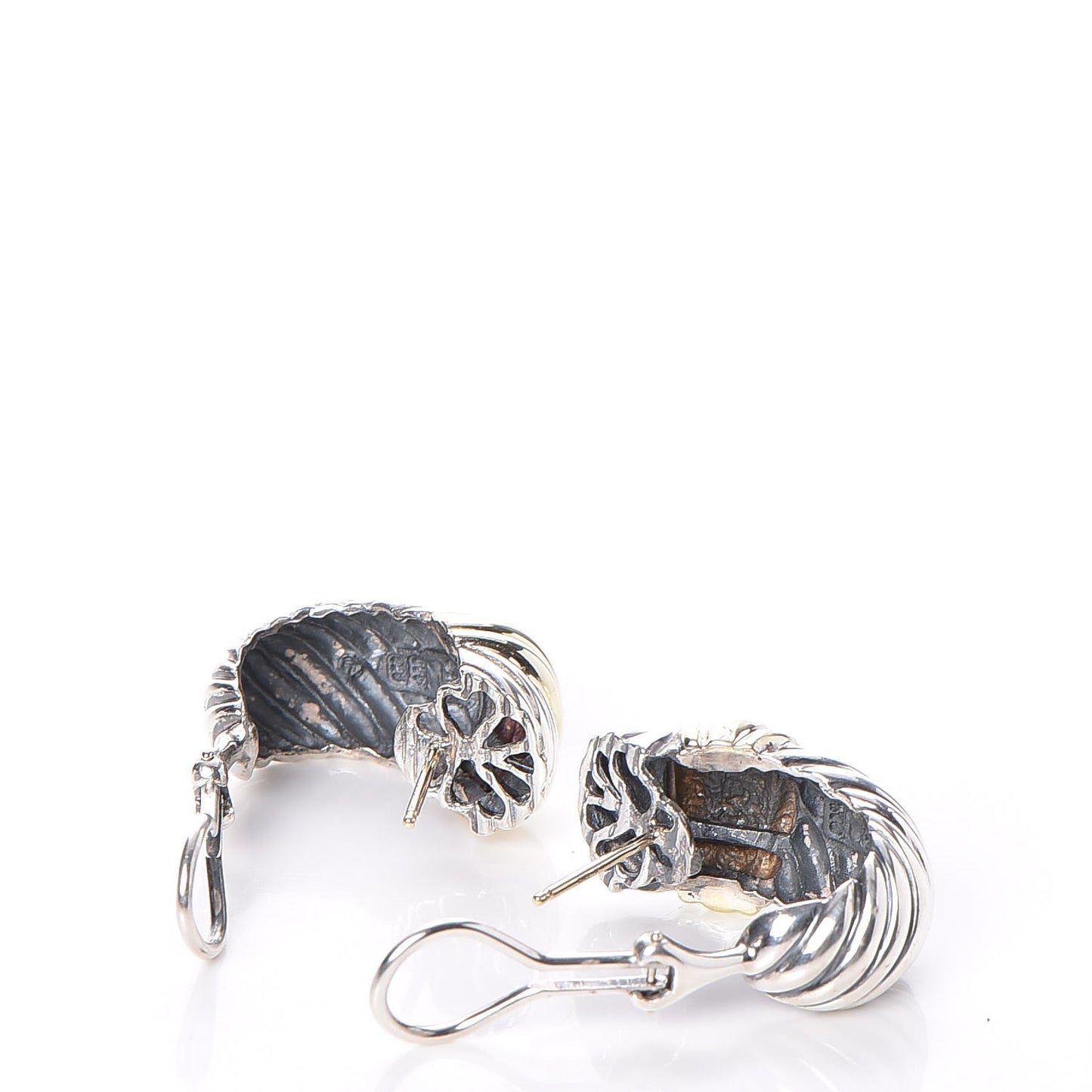 Sterling Silver 14K Gold Thoroughbred Shrimp Earrings