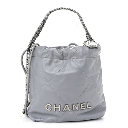 Chanel Shiny Calfskin Quilted Mini Chanel 22 Grey 1 of 11