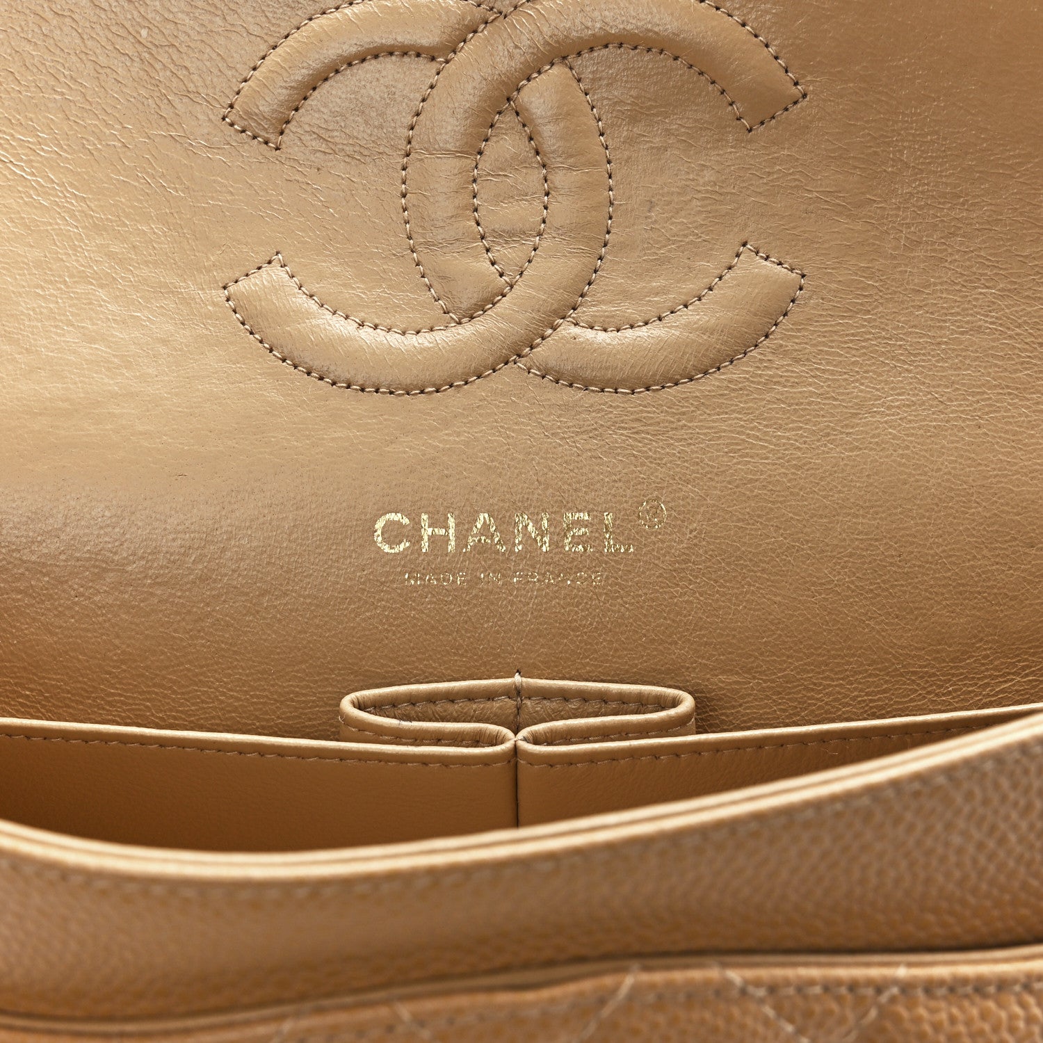 Chanel Caviar Quilted Medium Double Flap Beige 6 of 13