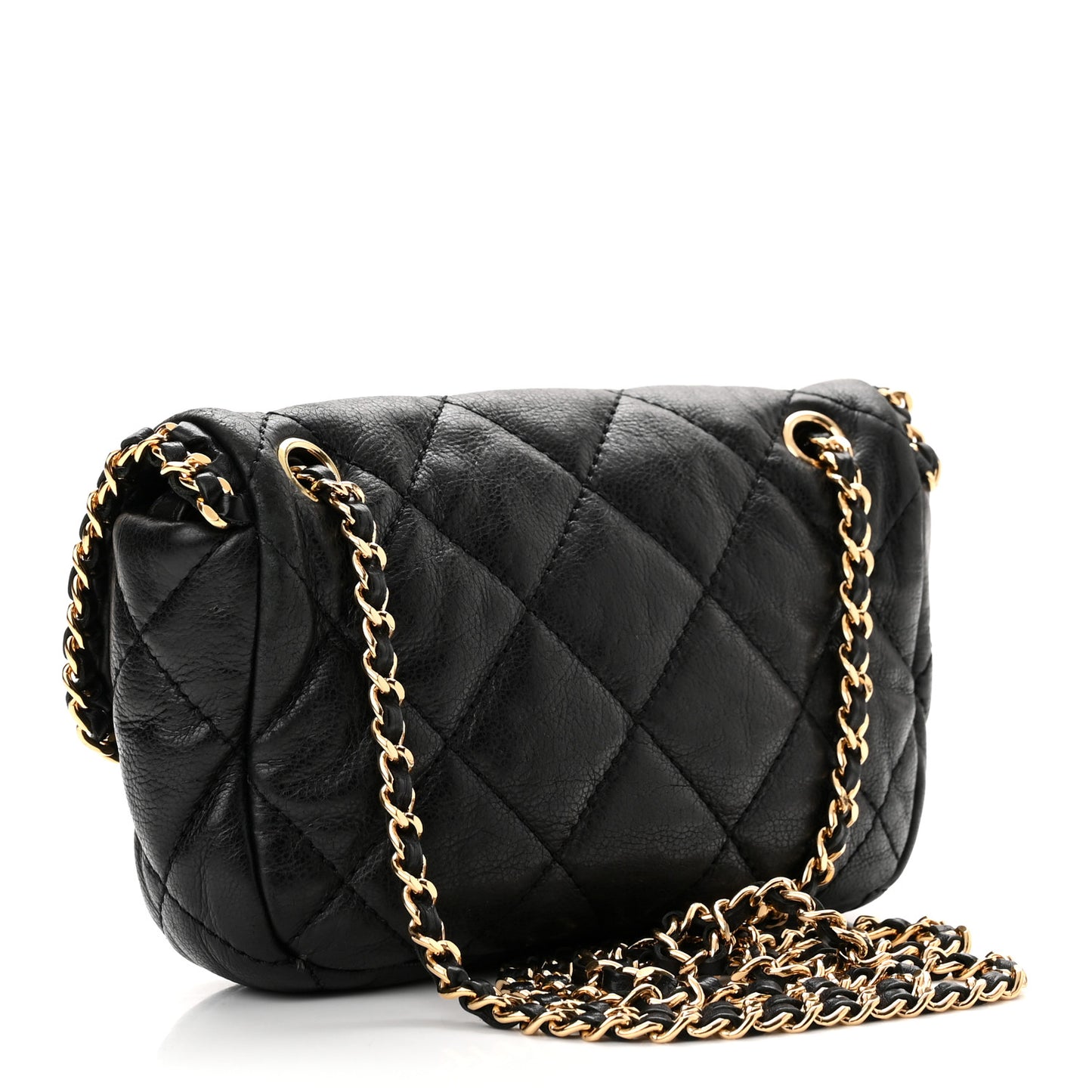 Calfskin Mini Chain Me Flap Black