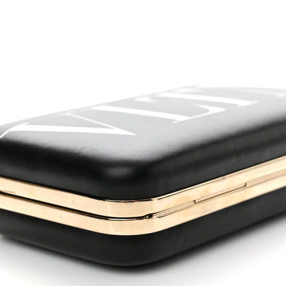 Valentino Garavani Calfskin VLTN Minaudiere Chain Clutch Black 8 of 11