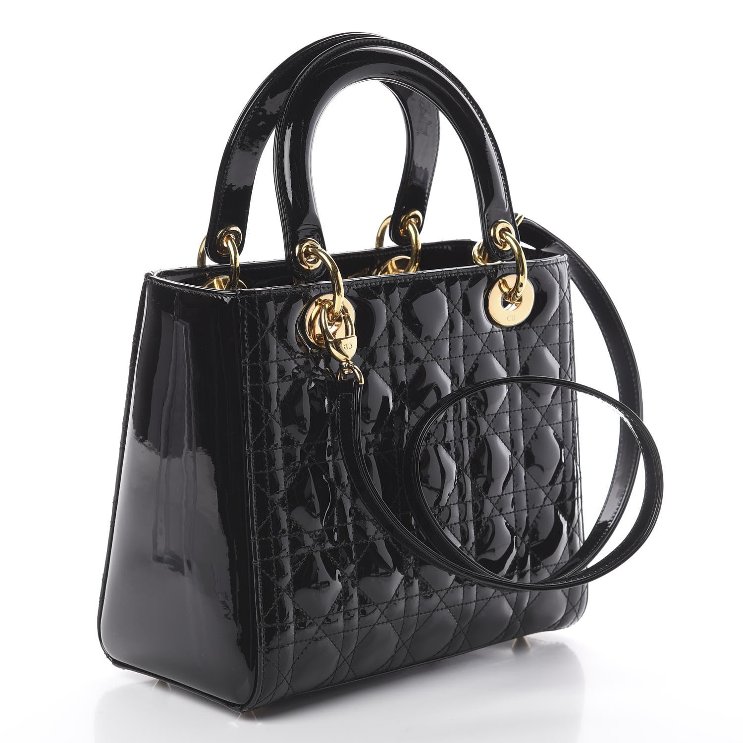 Christian Dior Patent Cannage Medium Lady Dior Black 2 of 6