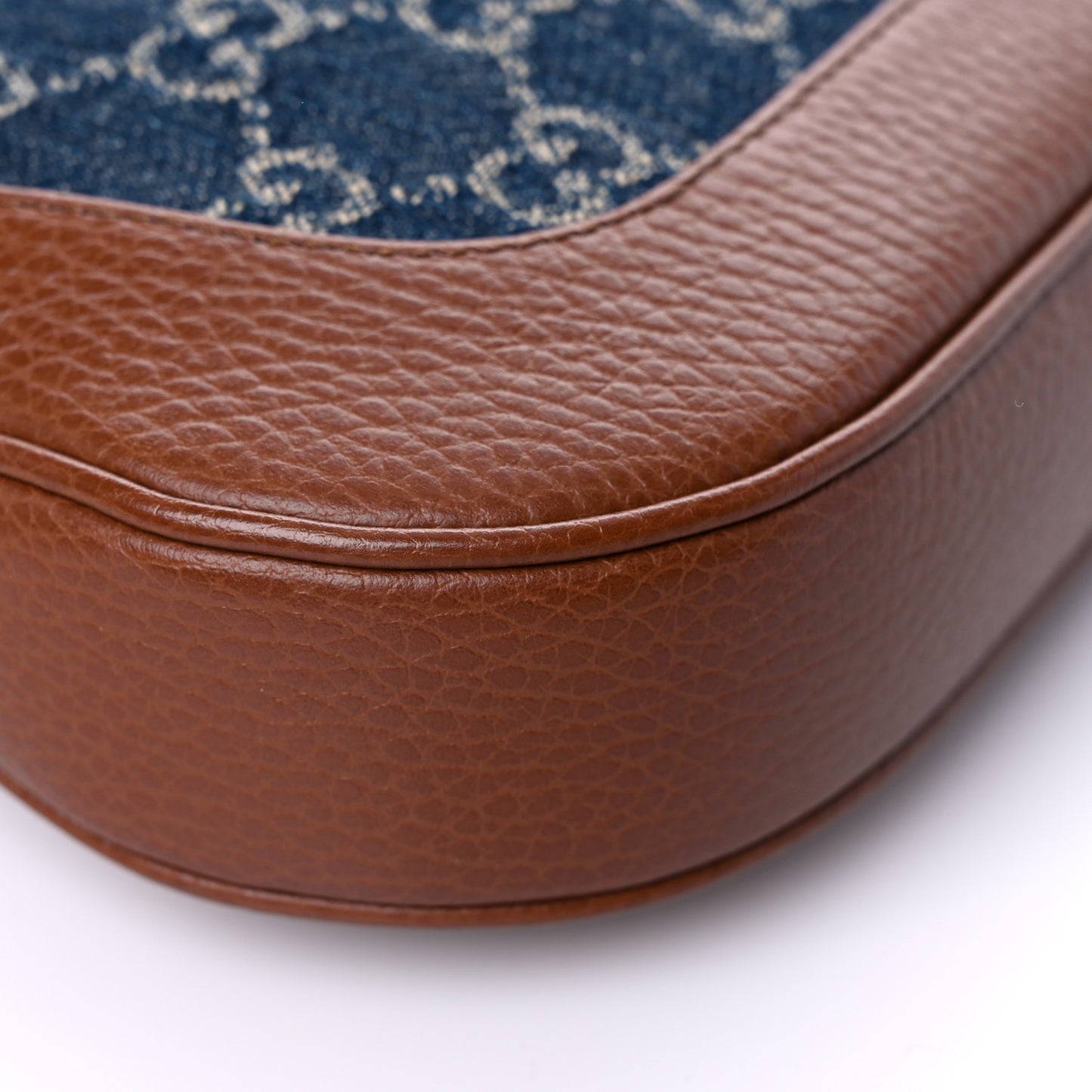 New Denim GG Monogram Calfskin Small Jackie 1961 Hobo Blue Tea Cuir