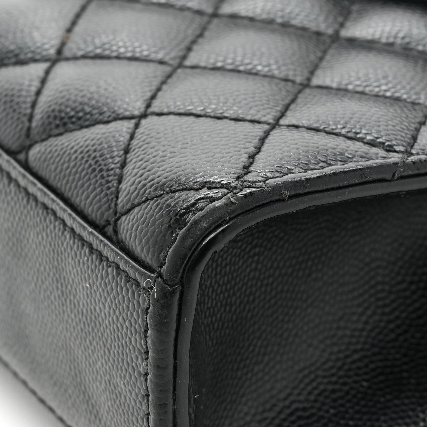 Grain De Poudre Textured Mixed Matelasse Triquilt Medium Monogram Monochrome Satchel Black