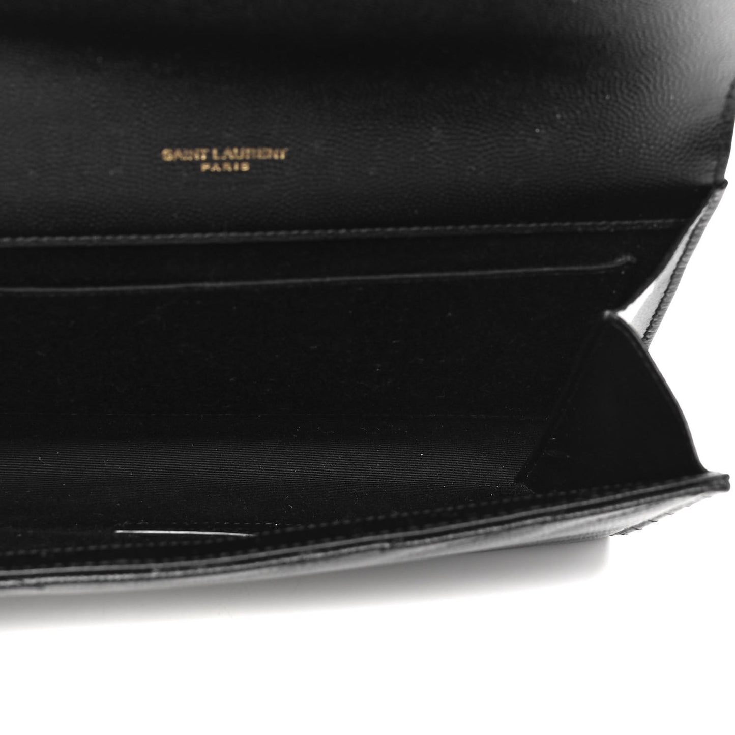Grain De Poudre Matelasse Chevron Monogram Envelope Clutch Black