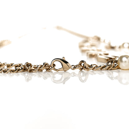 Chanel Pearl Crystal CC Logo Charm Belt Gold 3 of 5