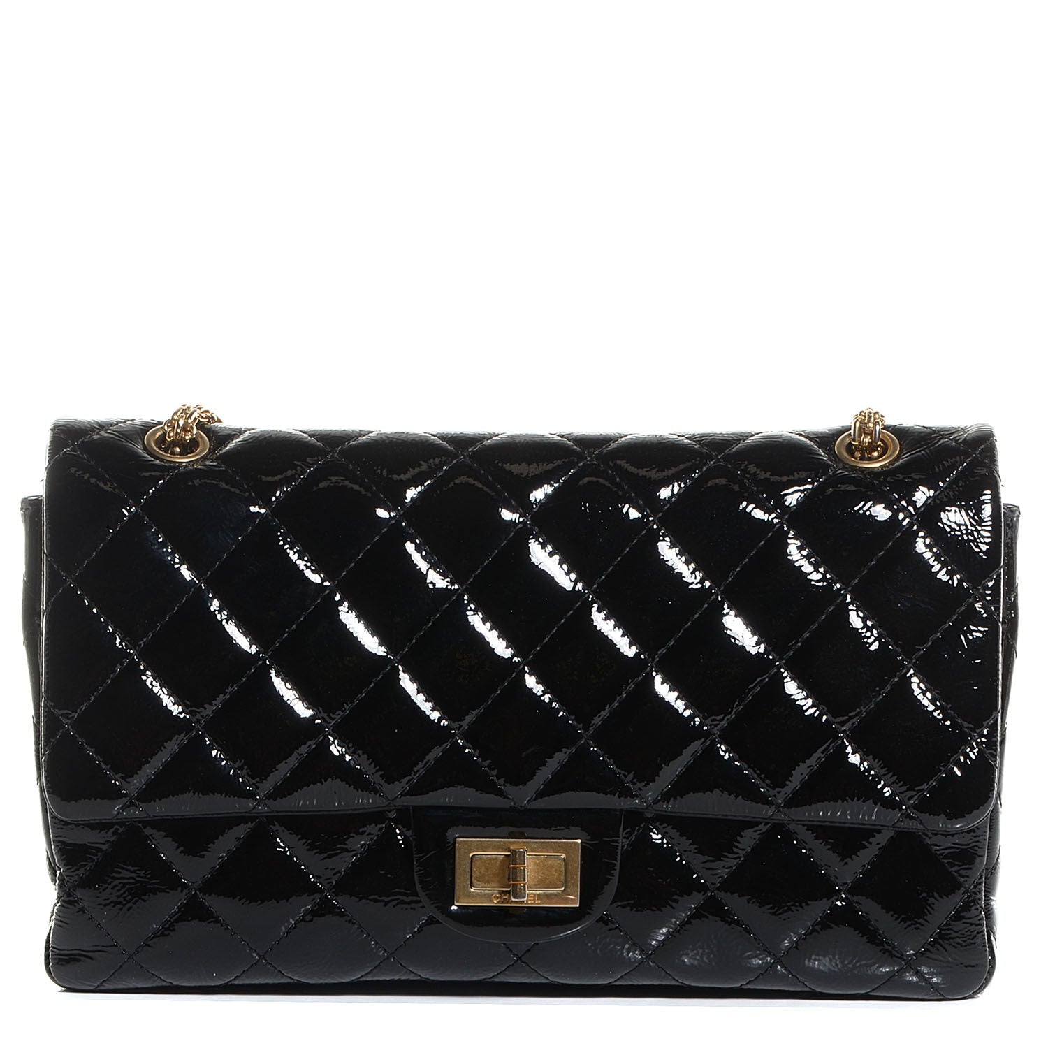 Chanel Distressed Patent 2.55 Reissue 227 Black 1 of 9