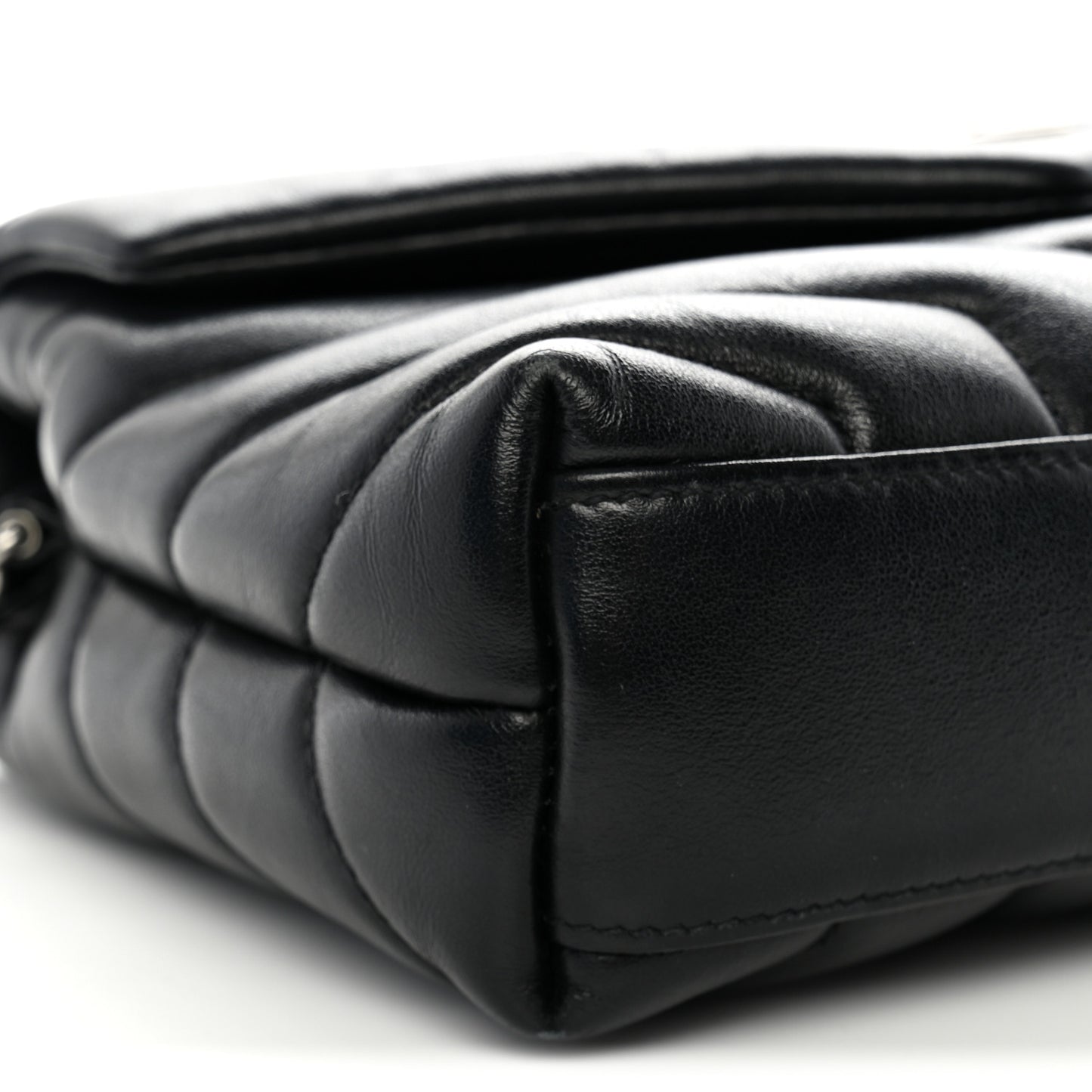 Calfskin Y Quilted Monogram Toy Loulou Crossbody Bag Black