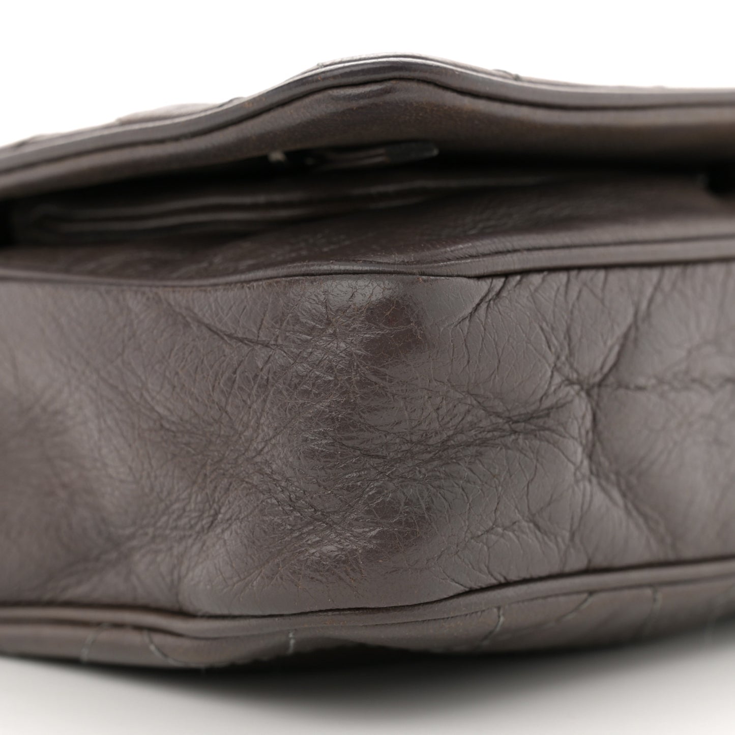 Lambskin Quilted Single Flap Grey
