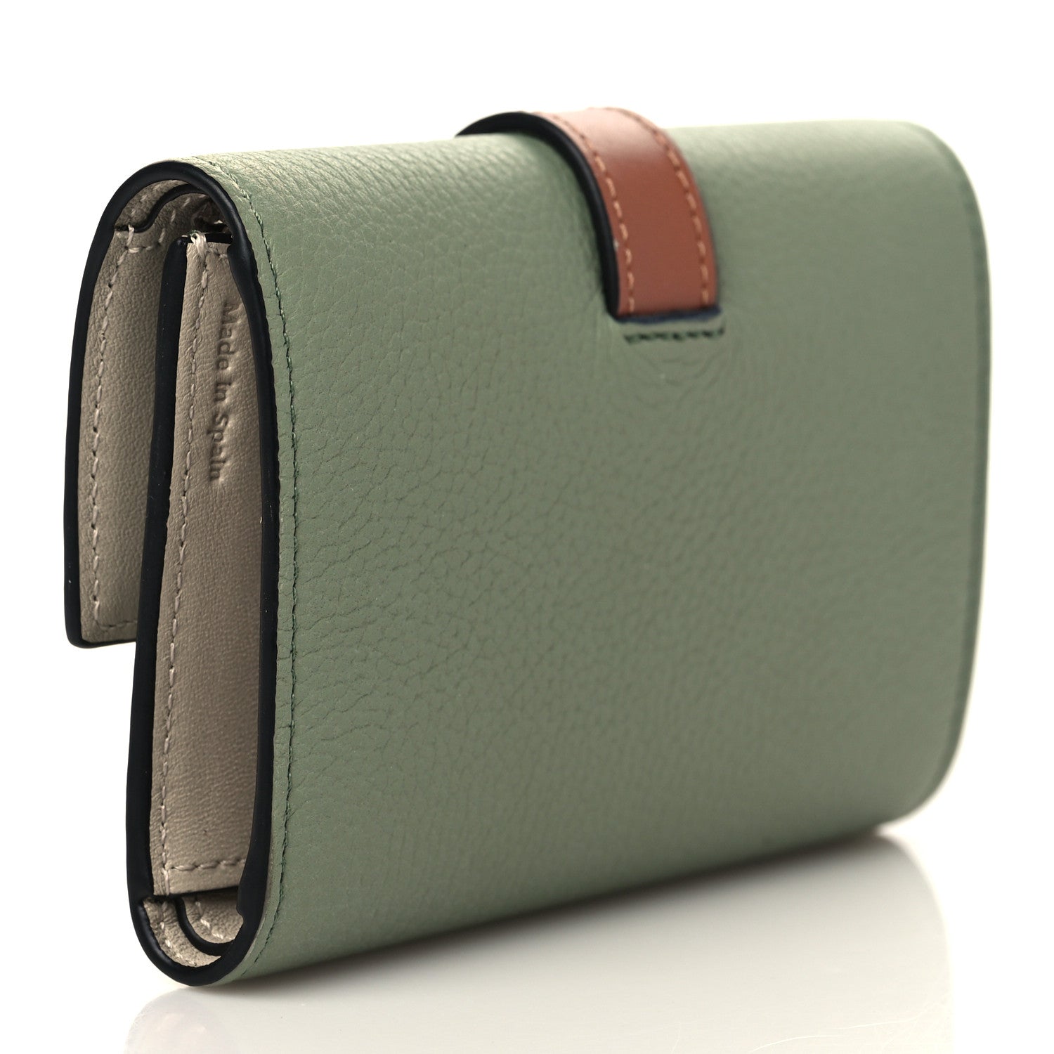 Loewe Grained Calfskin Small Vertical Wallet Rosemary Tan 3 of 6