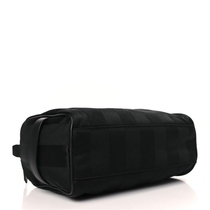 Fendi Recycled Nylon Vitello Grace Light Pequin Logo Travel Pouch Black Sunflower 4 of 8