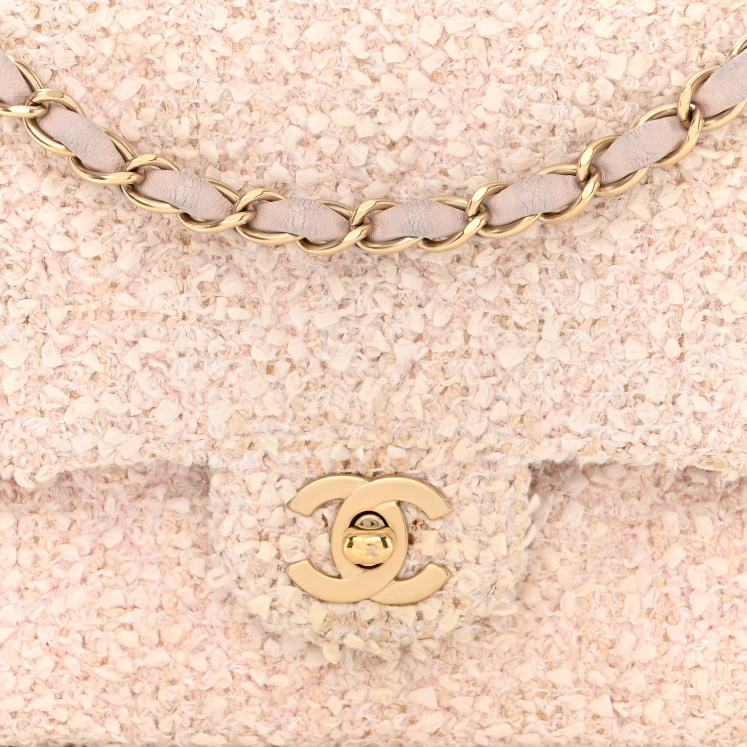 Chanel Tweed Medium Double Flap Pink 9 of 18