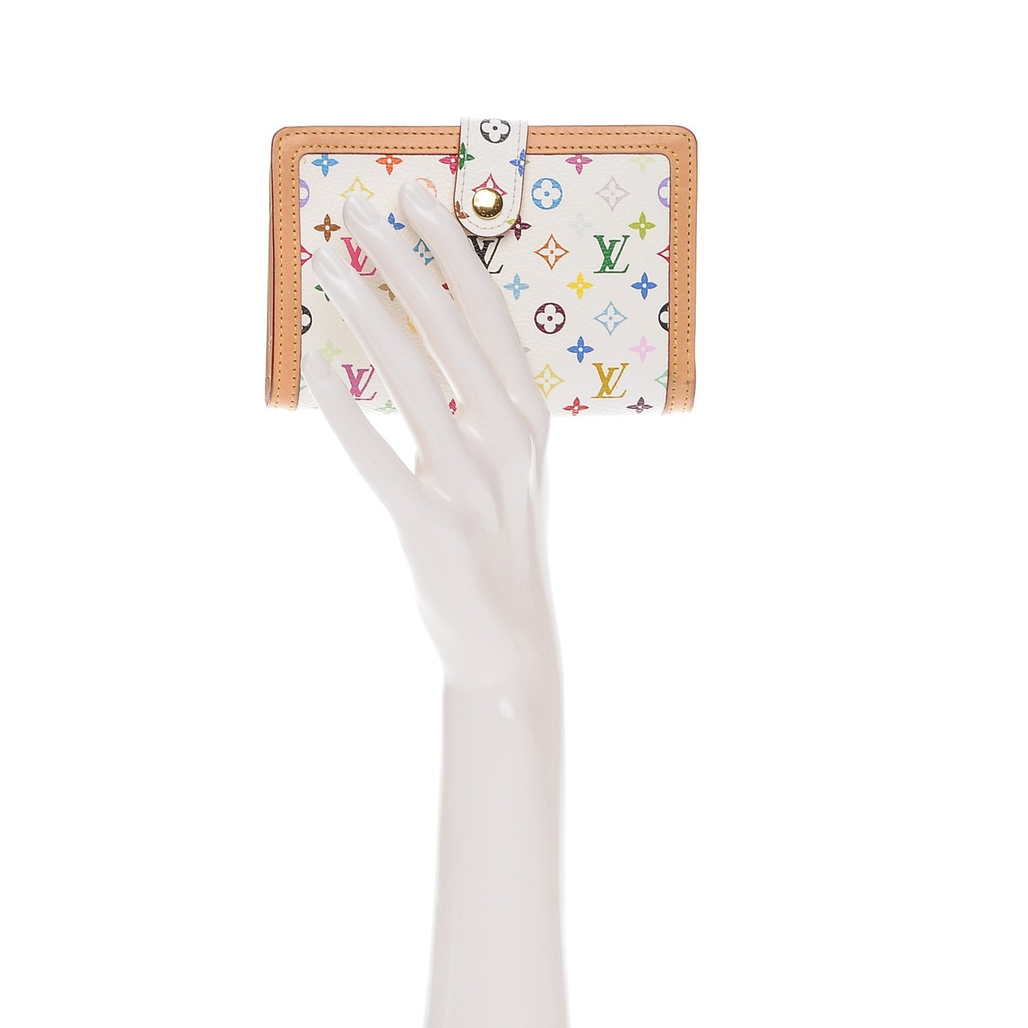 Monogram Multicolor French Purse Wallet White