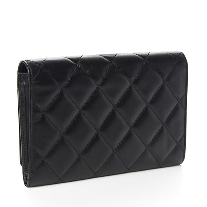 Chanel Calfskin Quilted Cambon Flap Wallet Black White 2 of 6
