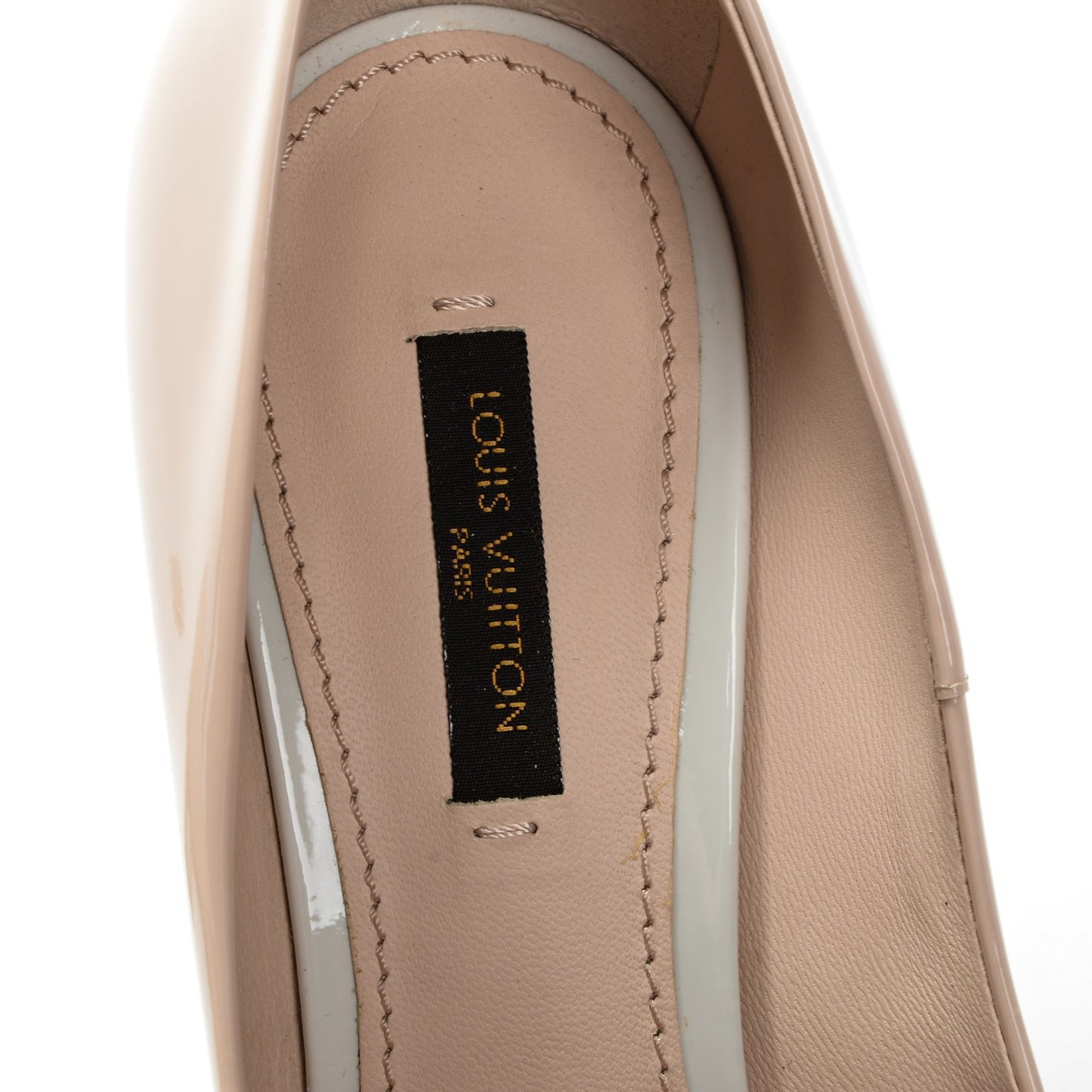 Patent Calfskin Eyeline Pumps 38.5 Nude
