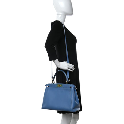 Fendi Vitello Morgan Shiny Nappa Medium Peekaboo Iconic Satchel Maldives Papavero 2 of 14