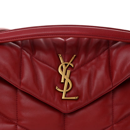 Saint Laurent Lambskin Quilted Small Loulou Puffer Monogram Chain Satchel Red 8 of 11