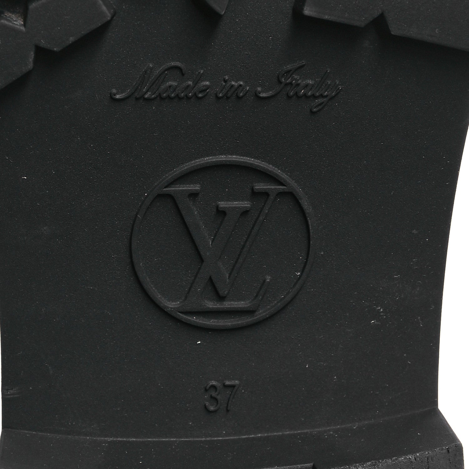 Louis Vuitton Rubber Embossed Monogram Drops Flat Half Boots 37 Black 7 of 8