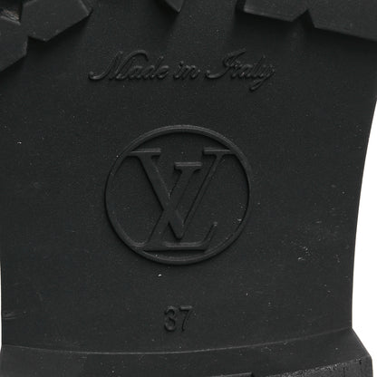 Louis Vuitton Rubber Embossed Monogram Drops Flat Half Boots 37 Black 7 of 8