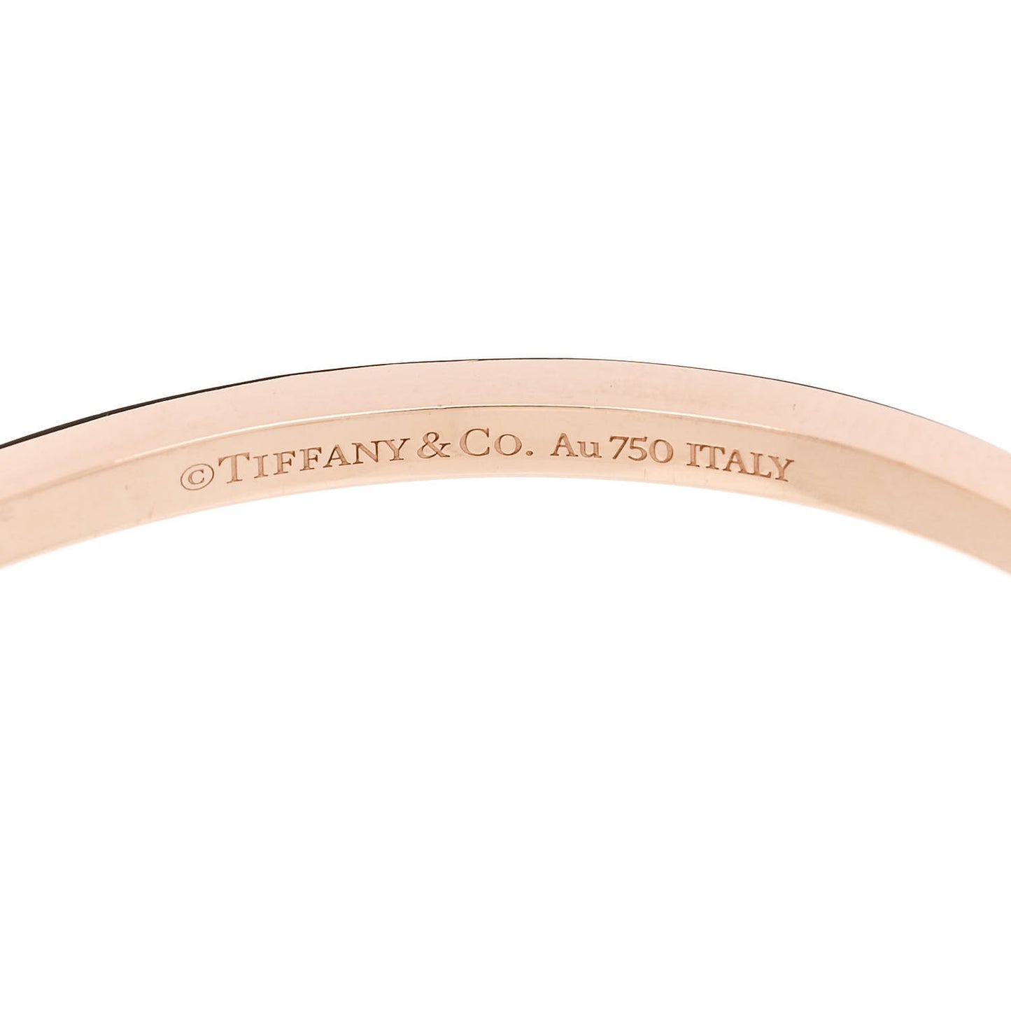 18K Rose Gold Narrow T T1 Hinged Bangle Bracelet