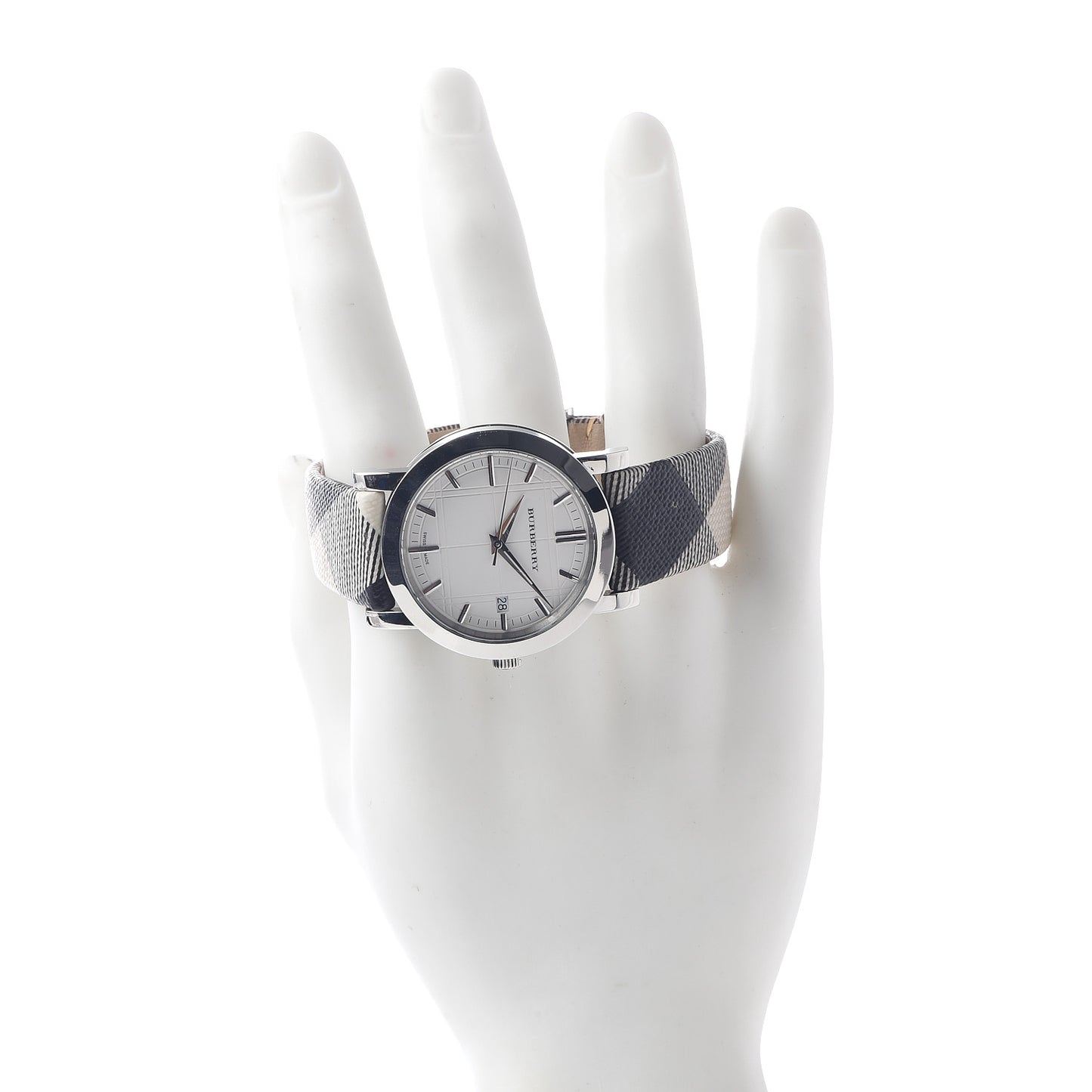 Stainless Steel Calfskin 38mm Heritage Nova Check Quartz Watch BU1390