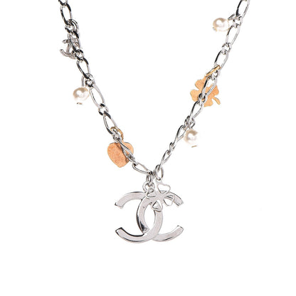 Chanel CC Lucky Charms Necklace Silver 4 of 6