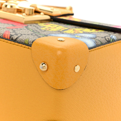 Gucci GG Supreme Monogram Flora Small Padlock Bamboo Shoulder Bag Beige Multicolor Crop 12 of 13
