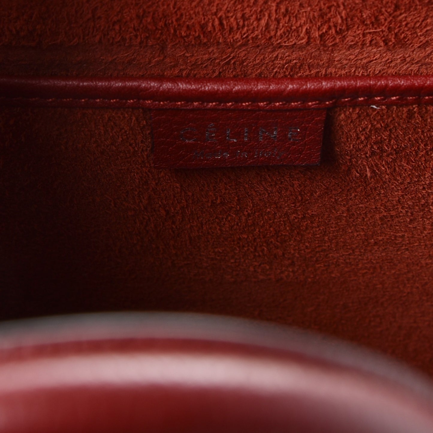 Drummed Calfskin Nano Luggage Merlot