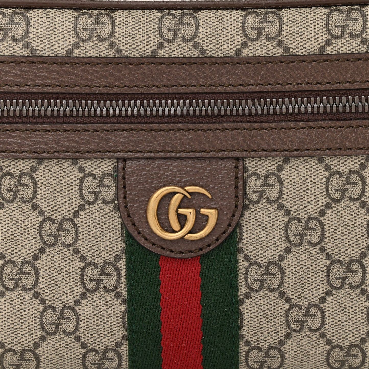 Soft GG Supreme Monogram Medium Ophidia Belt Bag Dark Brown