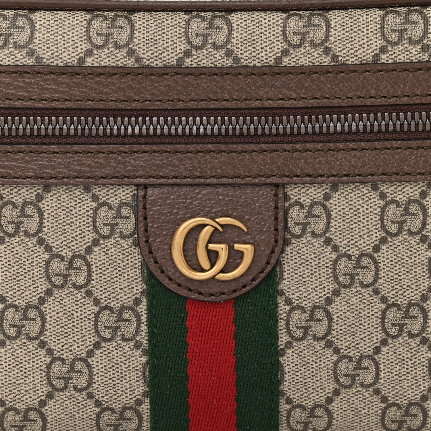 Gucci Soft GG Supreme Monogram Medium Ophidia Belt Bag Dark Brown 8 of 10