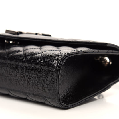 Saint Laurent Grain De Poudre Textured Mixed Matelasse Triquilt Small Monogram Satchel Black 7 of 10