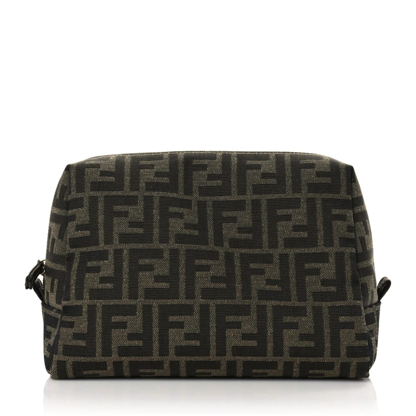 Fabric Jacquard FF 1974 Medium Trapezoid Beauty Pouch Tobacco Moro Black