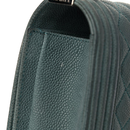 Chanel Caviar Quilted Medium Boy Flap Vert Fonce 14 of 20