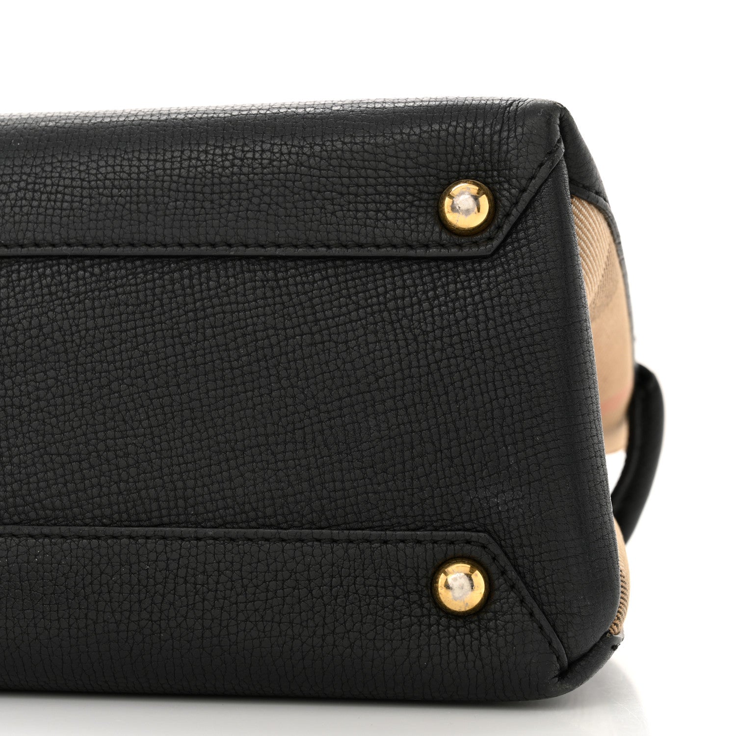 Burberry Derby Calfskin House Check Baby Banner Tote Black 14 of 16