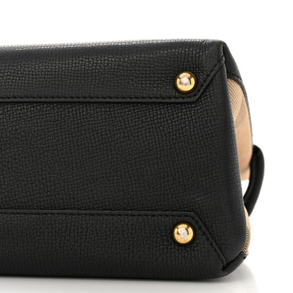 Burberry Derby Calfskin House Check Baby Banner Tote Black 14 of 16