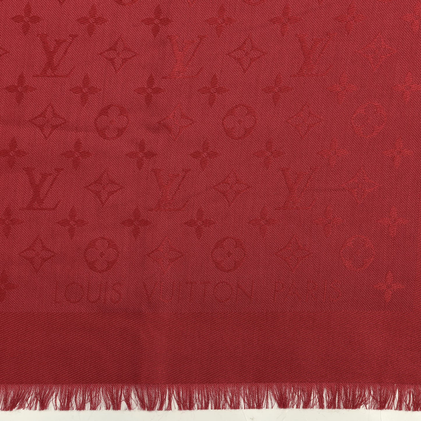 Silk Wool Monogram Shawl Pomme D'Amour