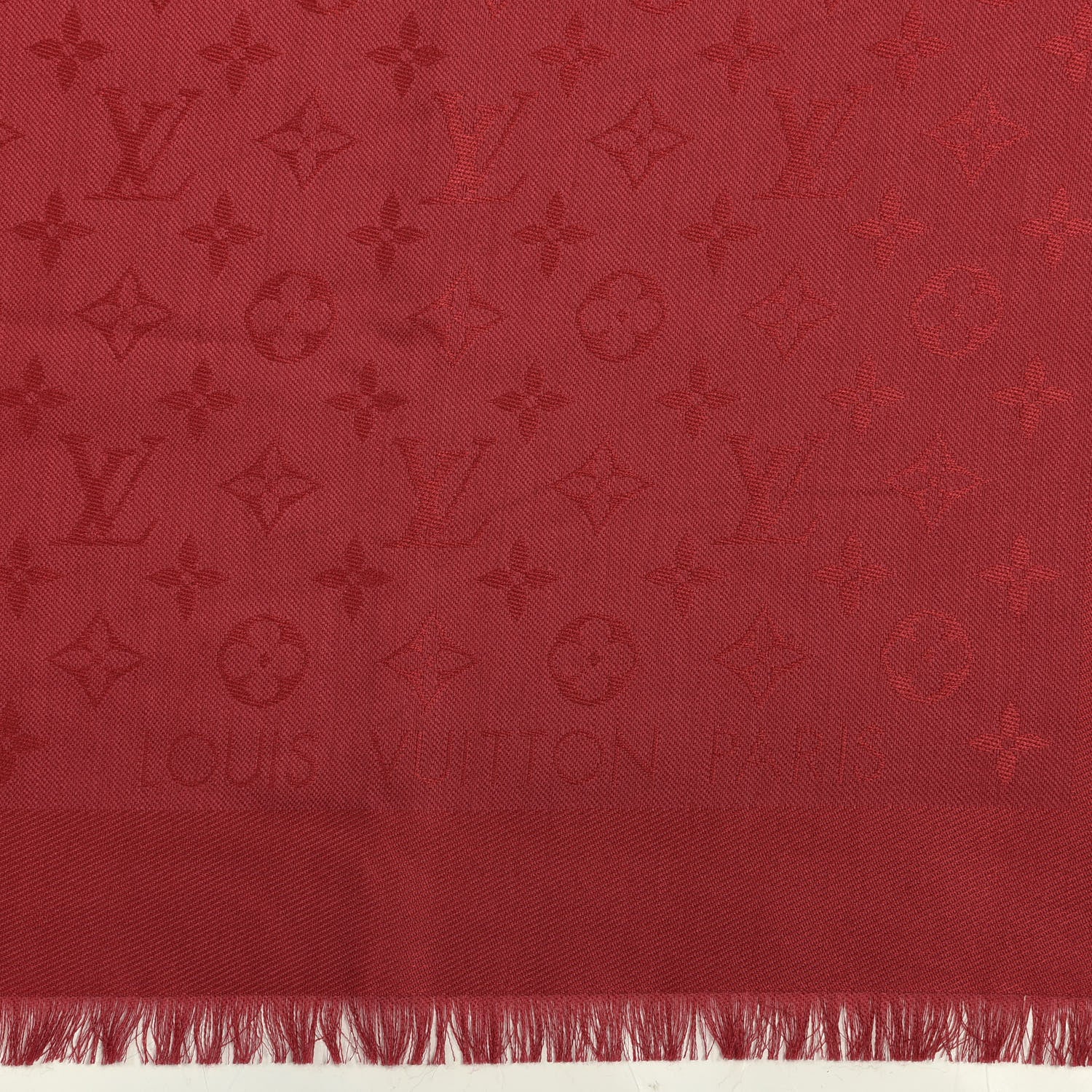 Louis Vuitton Silk Wool Monogram Shawl Pomme D'Amour 3 of 4