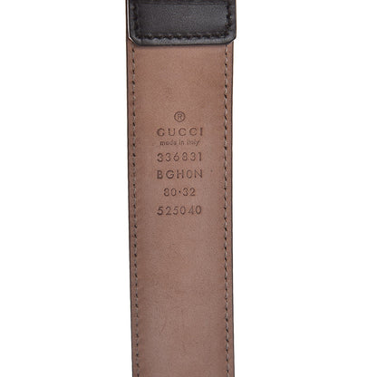 Gucci Calfskin Belt 80 32 Dark Brown 4 of 6