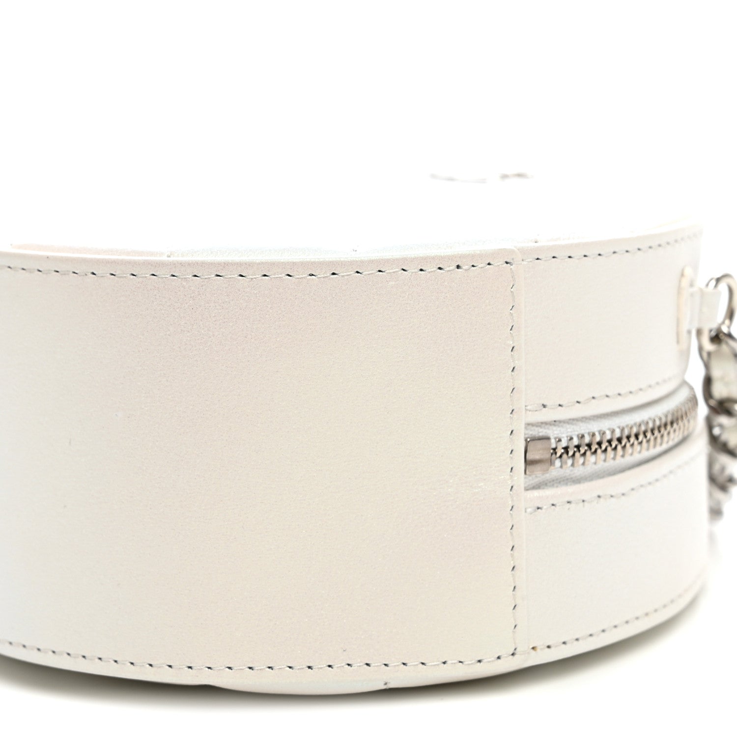Chanel Iridescent Lambskin Quilted Coco Bow Round Clutch With Chain Ivory 10 of 10