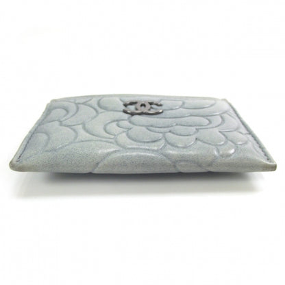 Chanel Lambskin Camellia Card Holder Blue 4 of 9
