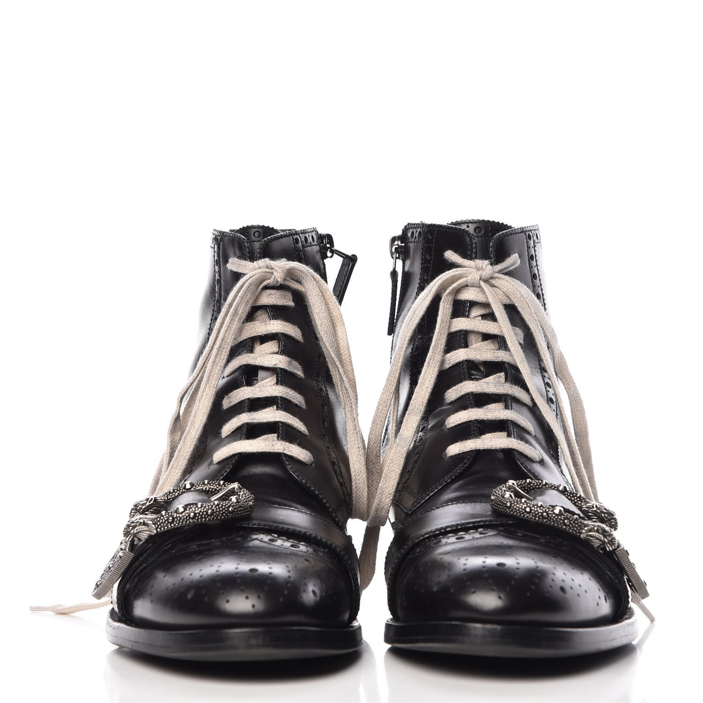 Calfskin Mens Queercore Brogue Wingtip Boots 10 Black
