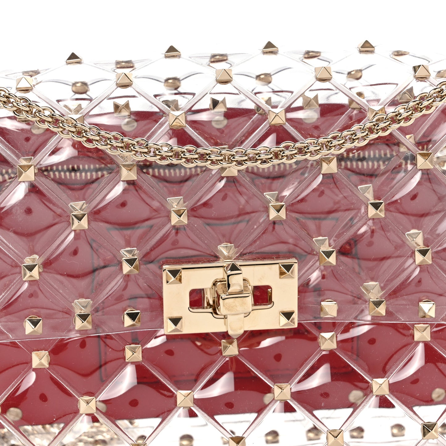 PVC Medium Rockstud Spike Shoulder Bag