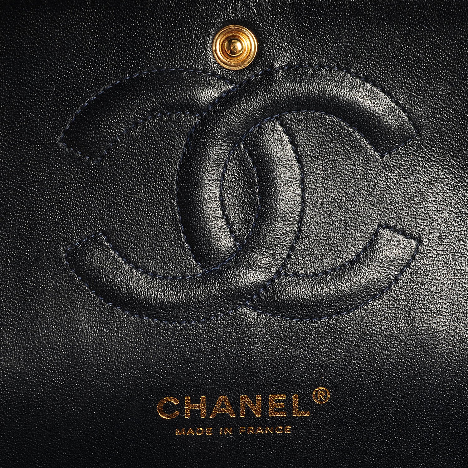Chanel Caviar Medium Double Flap Navy Blue 6 of 8